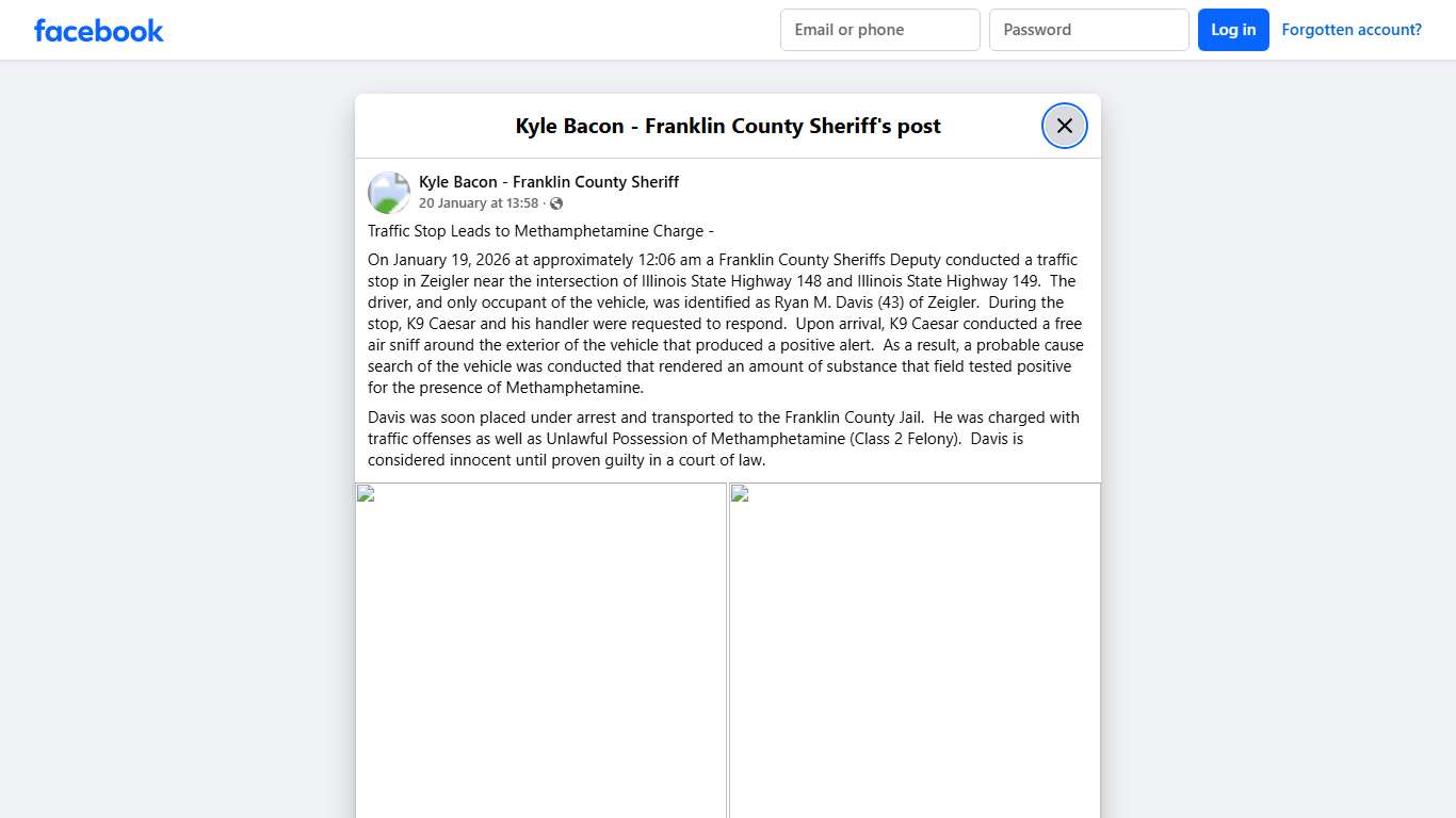 Traffic Stop Leads... - Kyle Bacon - Franklin County Sheriff Facebook